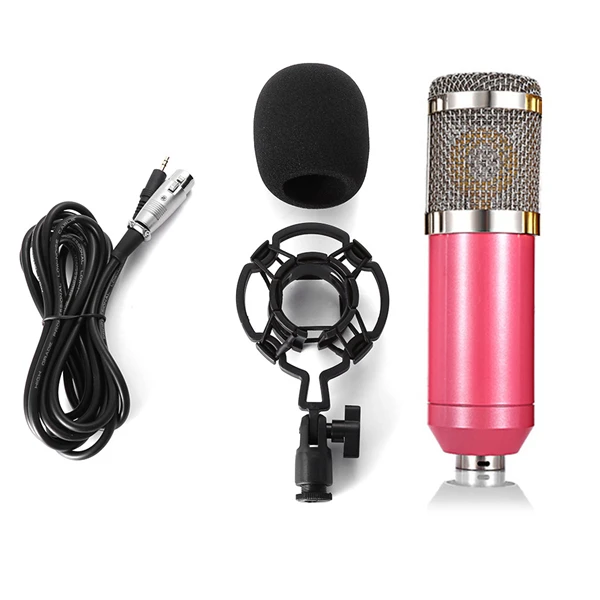 Ituf BM 800 Computer Microphone 3.5mm Wired Condenser Sound Microphone With Shock Mount For Recording Braodcasting BM-800-05