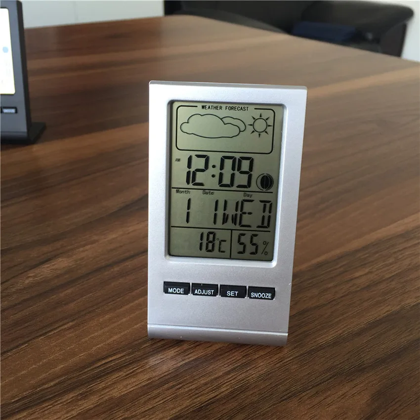 new arrival multifunctional Electronic Temperaturer Digital LCD Hygrometer With Clock Date Weather Forecast#30