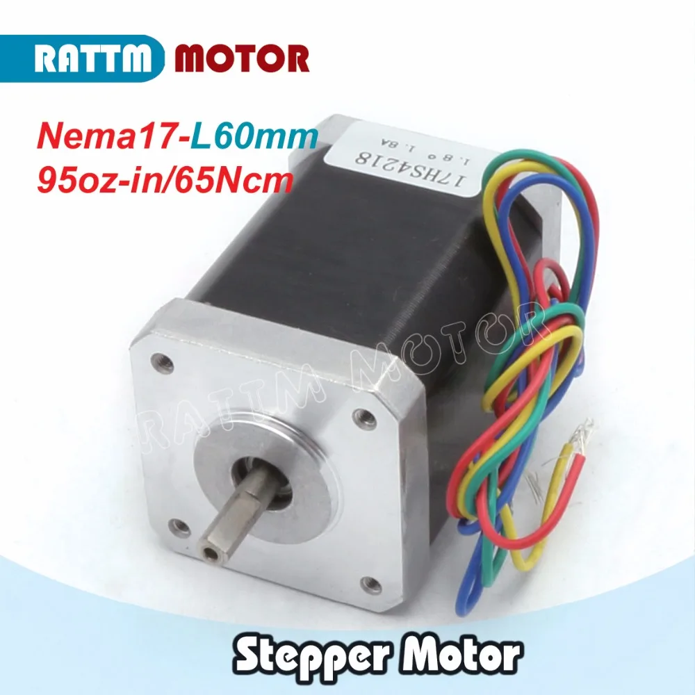 2-Phase hybride photorépéteur Motor Nema 17 60 mm 1.8 A 95 Oz-in//65Ncm pour imprimante 3D//CNC
