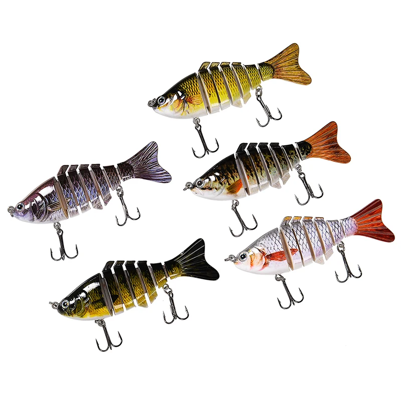 Isca de Pesca Equipamento de Pesca Isca de Pesca com 6 Seções Swimbait com 6 Gancho Superior 10 Cm-4 - 0.55 Oz-15.4g 5 pc 7 2 5 pc 7 Seções Isca De Pesca