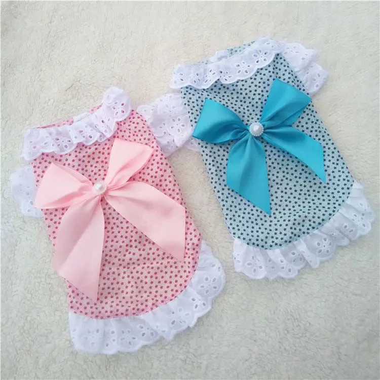 Summer New Cat Dog Clothes Puppy Dog Princess Dress Shirt With Nylon Lace Sexy Breathable Pet Clothing for Chihuahua Teddy XS S M L XL13