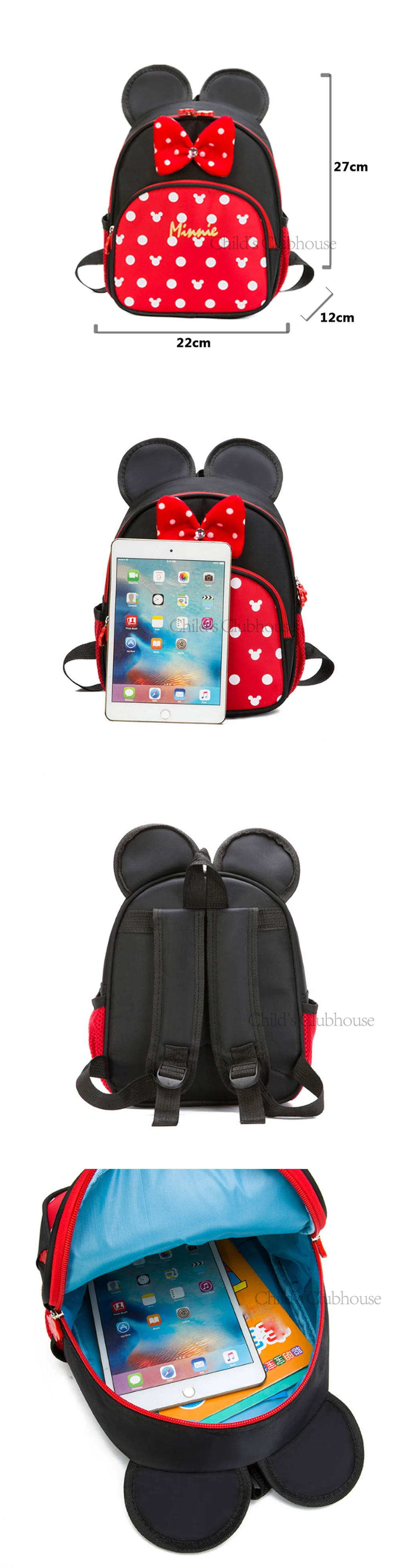 Disney дети Микки и Минни Маус мальчики девочки студенческие рюкзаки школьная сумка, очаровательные детская школьная сумка мультфильм