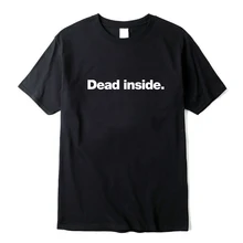 Футболка унисекс с надписью Dead Inside, мужская и женская забавная черная футболка, летняя хлопковая супер мягкая удобная футболка Harajuku, классические топы