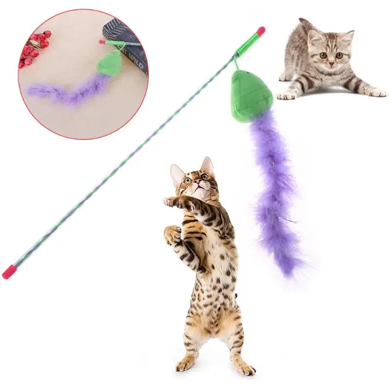 Buy Feather Plush Wand Stick Pet Cat Kitty Wand