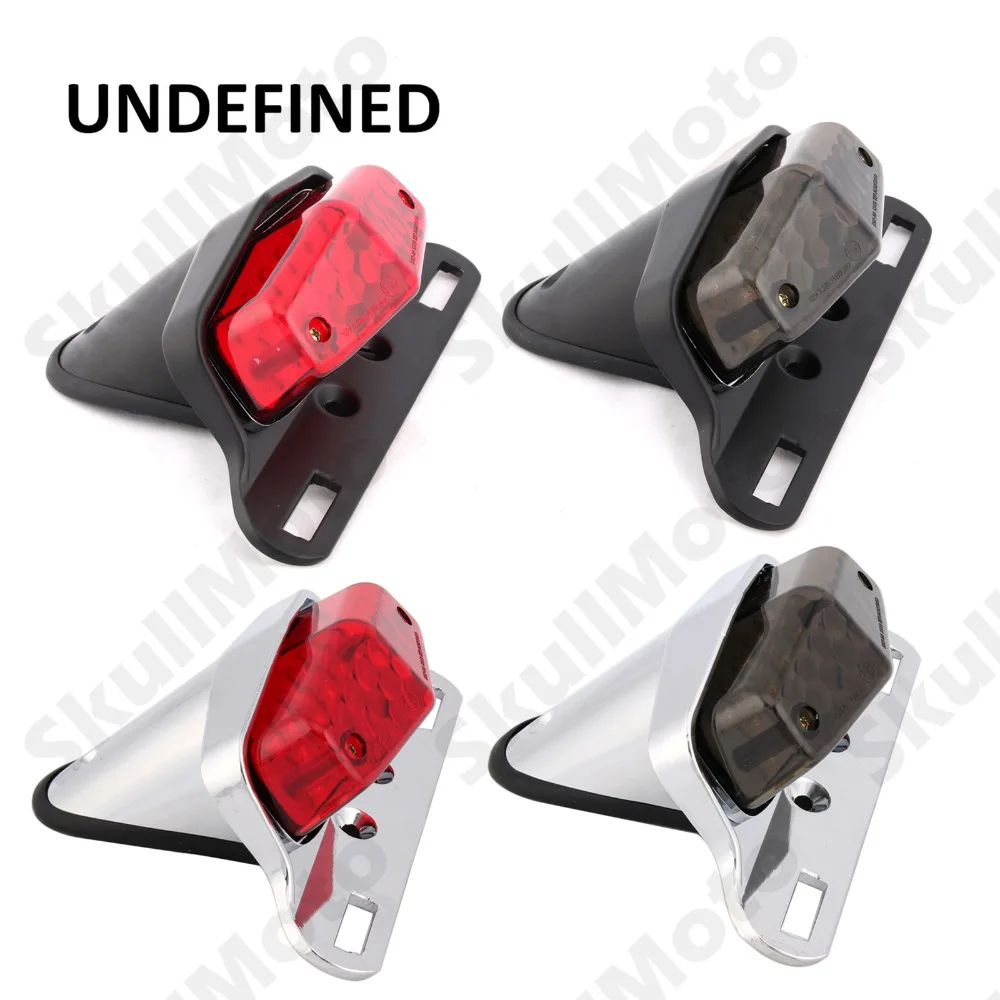 Motorcycle Rear LED Brake Tail Light British Lucas Style License Plate Mount Bracket For Chopper Bobber Cruiser Cafe Racer Bikes |