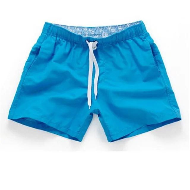 Летние пляжные шорты мужские повседневные однотонные пляжные шорты модные шорты с принтом на талии мужские прямые шорты с завязками S-3XL горячая распродажа - Цвет: 1