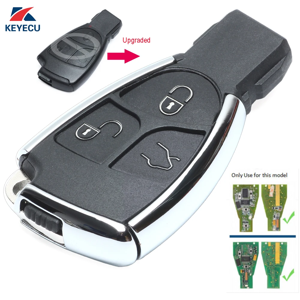 KEYECU Replacement Modified Remote Car Key Shell Case Fob 3 Button for
