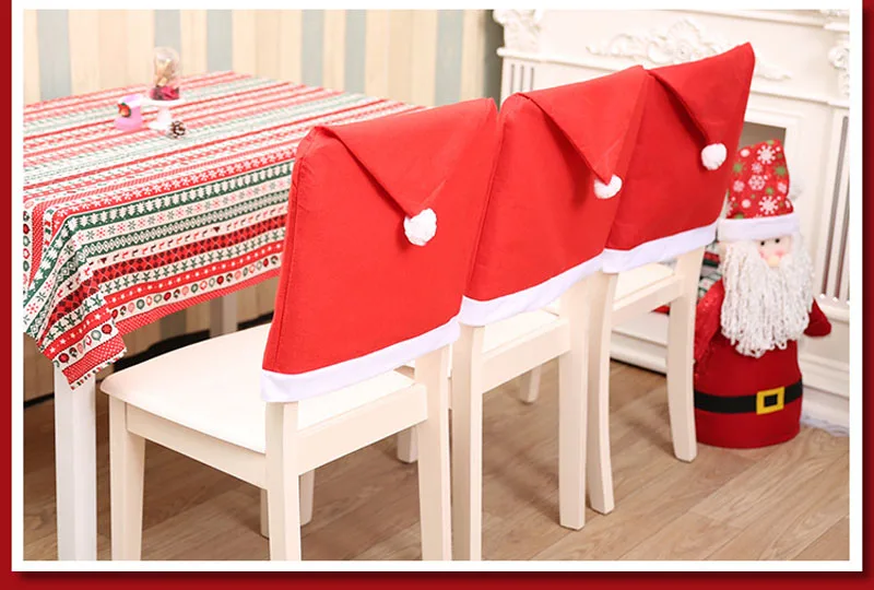 2 шт. Рождество стул Чехлы для мангала Navidad Санта Клаус Red Hat диванные подушки Рождество украшение для дома год партия Декор