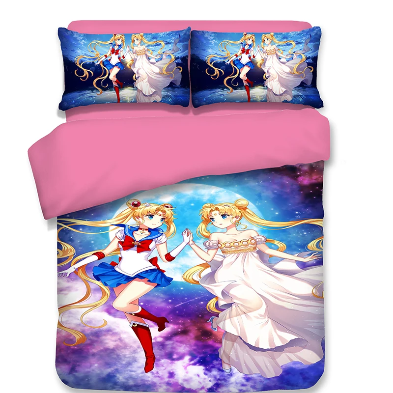 New 3D Japanese Anime Bedding Sets Sailor Moon full twin queen king