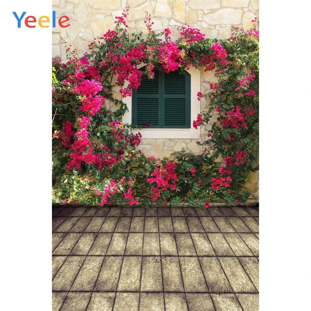 

Yeele Window Flowers Stone Road Floor Portrait Young Photography Backgrounds Customized Photographic Backdrops for Photo Studio