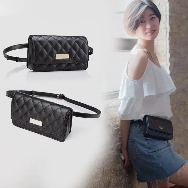 Fashion Women Waist Bags Classic Lattice Belt Bag High Quality PU Leather Fanny Pack Cell Phone ...