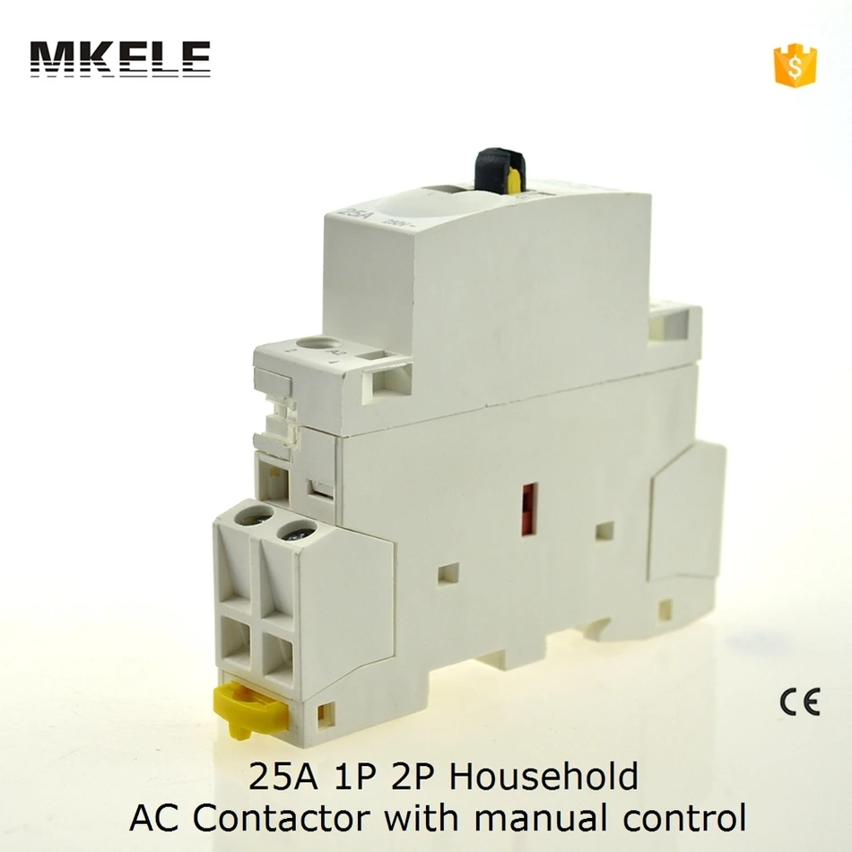 MKWCT-25M Американская классификация проводов 2р 25A 220 V/230 V 50/60HZ Din rail AC контактор для дома 2NO с ручным управлением
