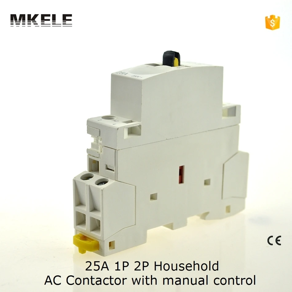 MKWCT 25M 2P 25A 220В/230В 50/60 Гц din рейка AC контактор для дома 2NO с ручным управлением|contactor