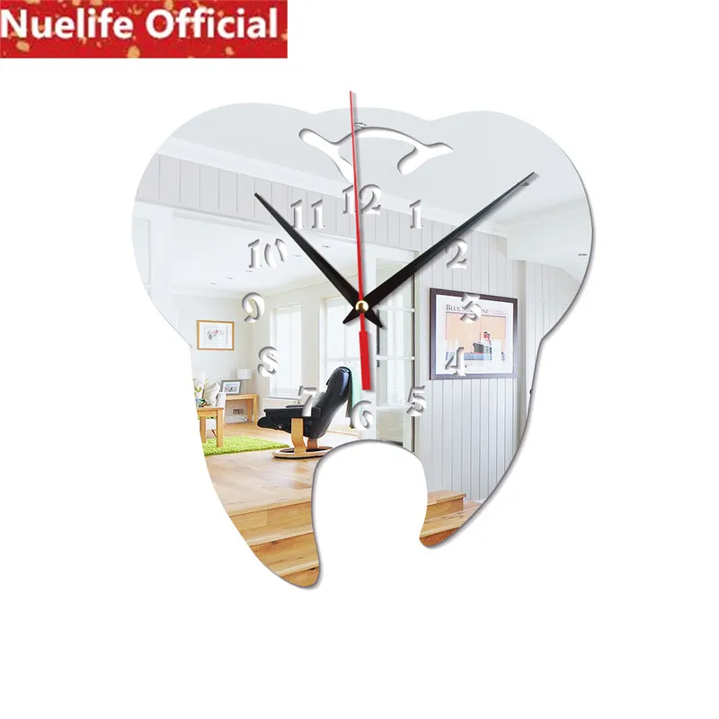 Creative tooth design clock wall stickers kids room kindergarten store living room bedroom background decoration wall stickers