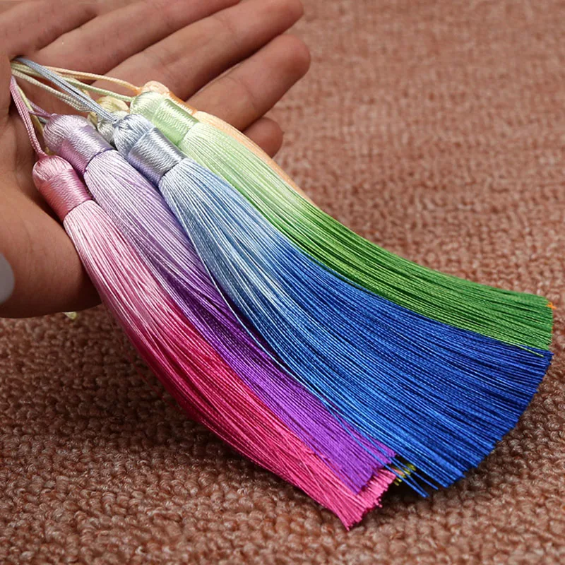 

2018 New 12cm Chinese Knot Silk Tassel Fringe Charms Pendant for Earrings Satin Tassels Cords DIY Jewelry Making Findings