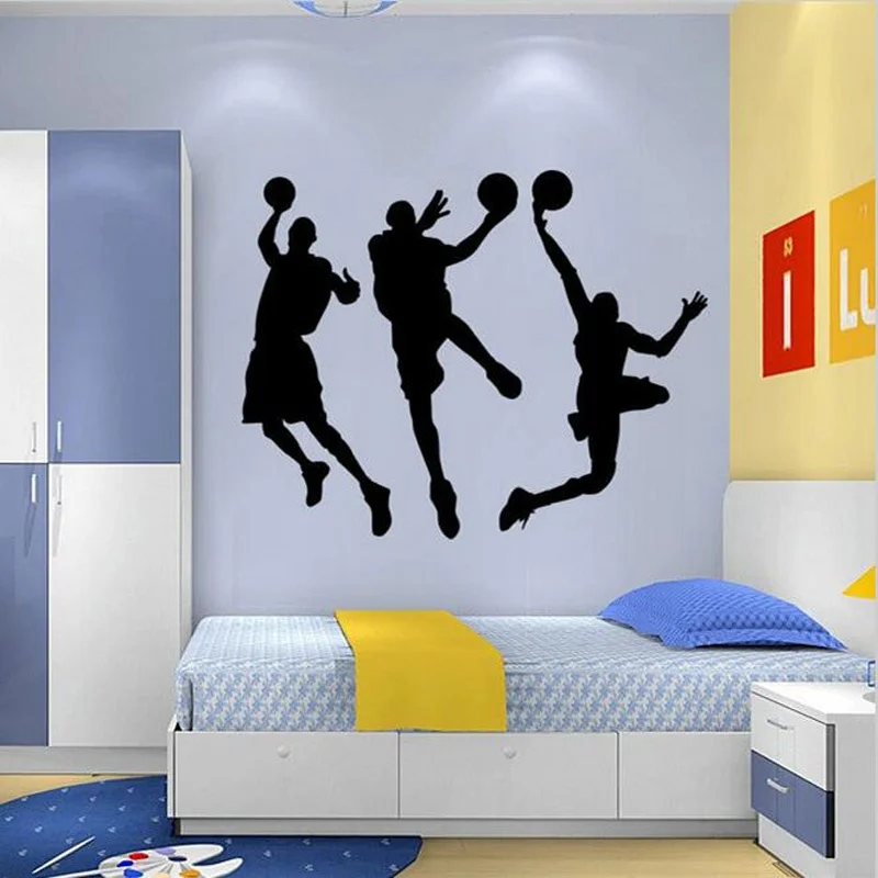 Sports Wall Sticker Basketball Player Sticker Wallpaper home decor  Basketball Wall Decals For Kids Rooms Children Bedroom