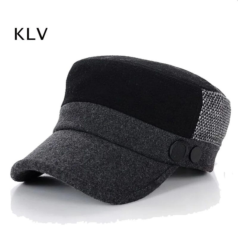 KLV/зима Шапки Для мужчин шапки hat-ушанку Утепленная одежда плоская крыша