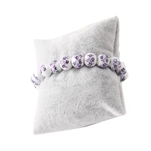 Новинка Модные ювелирные изделия дисплей серый бархат браслет часы браслет цепь большой держатель подушки