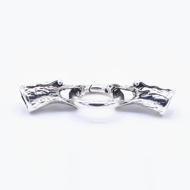 1 комплект застежки под античную кожу крокодила 8 мм|clasps connector|crocodile claspantique silver |
