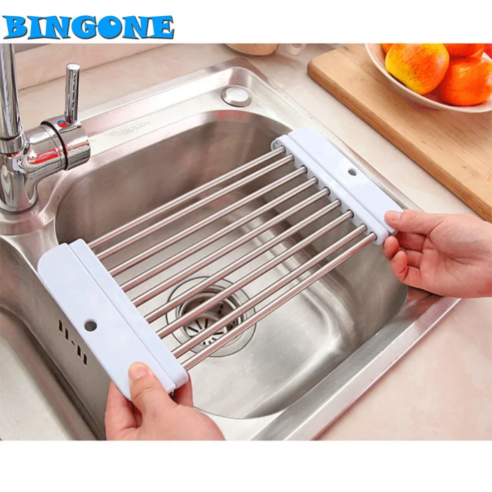 Полка для раковины BINGONE полка слива из нержавеющей стали силиконовая