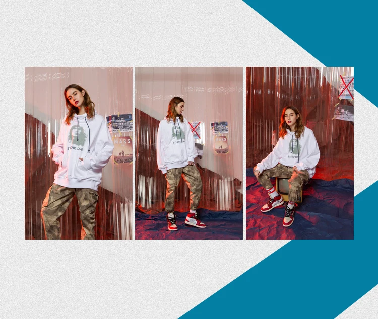 Мода Безразмерные с высоким воротом толстовка женская одежда 2019 Новое поступление хип-хоп персонаж принт передний карман Женская