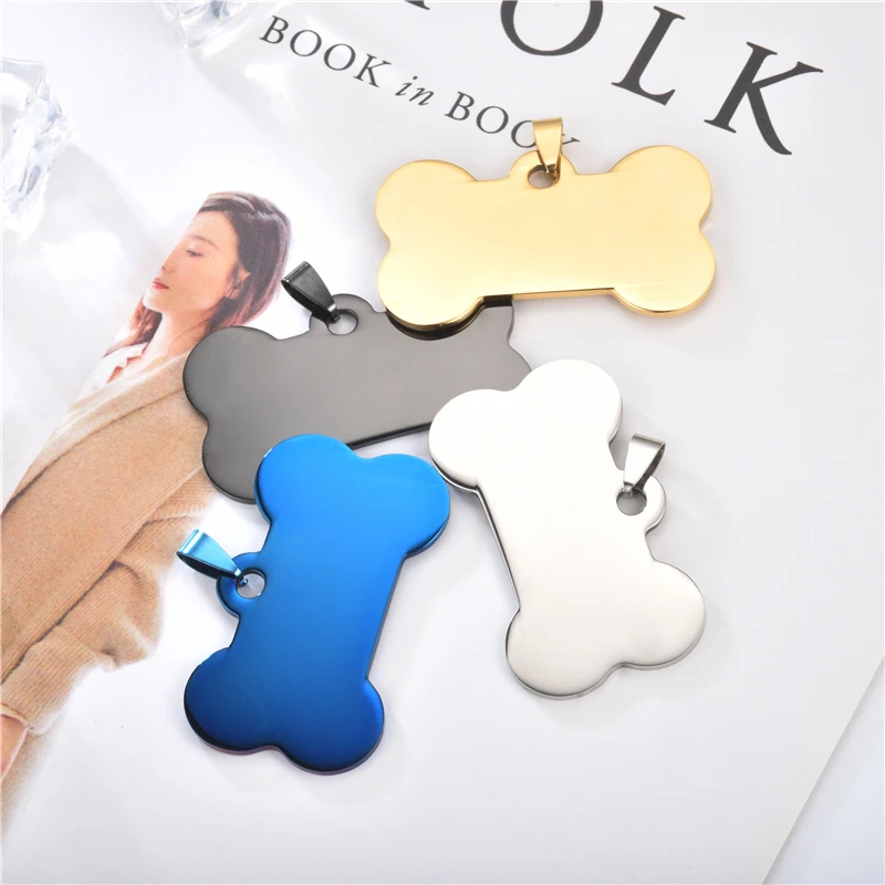Free engraving Stainless steel Dog Tag metal pendant personal tailor Stainless Steel Pet ID Tags for cats dogs Collar 