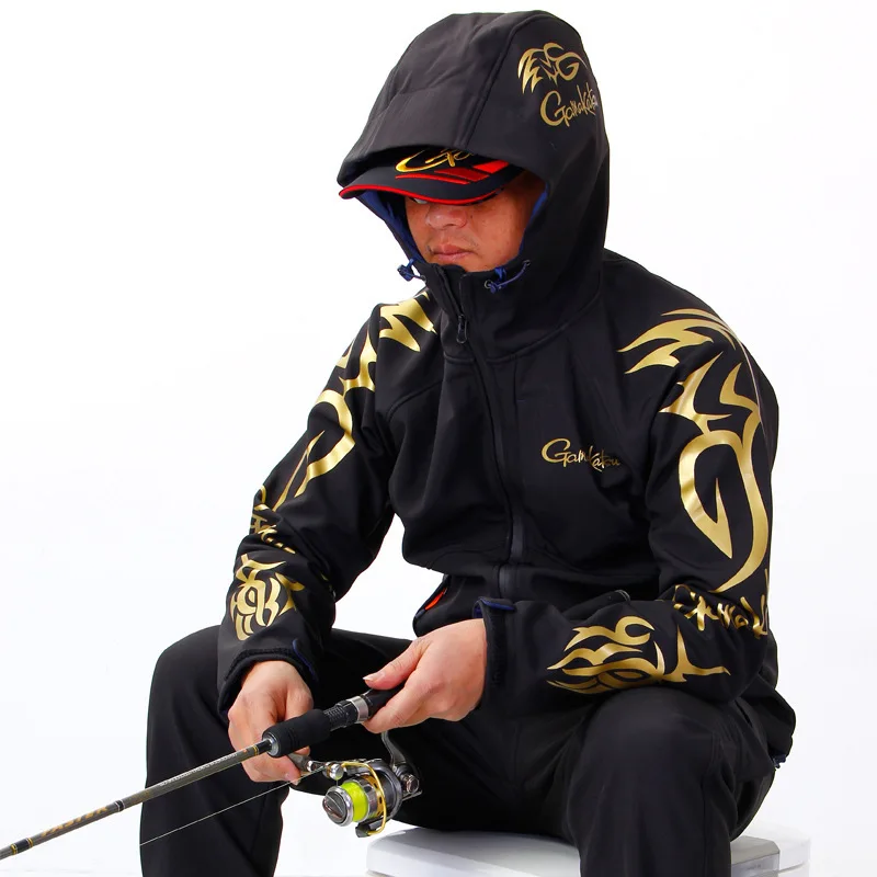 

Autumn Winter Men Outdoor Sports Gamakatsu Fishing Clothing Jacket New Fishing Suit Fleece Warm Soft Shell Waterproof Battle Jac