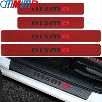 

Auto Protection Stickers 4pcs nismo Carbon Car Door Sill Protector Sticker For Nissan Tiida Teana Skyline Juke X-trail