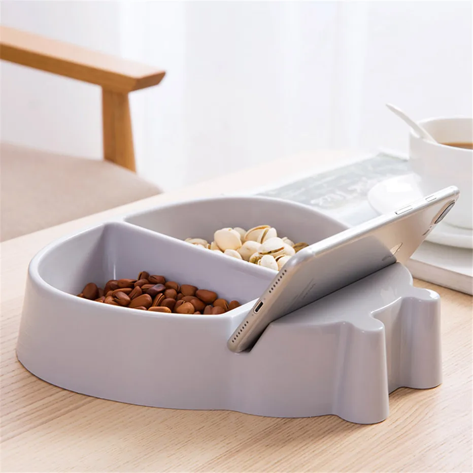 Plastic Storage Box Snacks Nuts Storage Box Garbage Holder Plate Dish Organizer Multifunctional Dry Fruit Container2