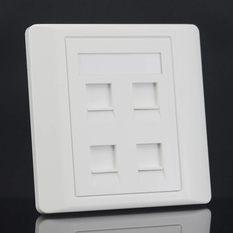Rj45 Socket Panel xintylink rj45 Socket jack modular 4 Ports rj11 cat5e cat6 white Keystone pc Wall Faceplate toolless telephone line panel 86mm