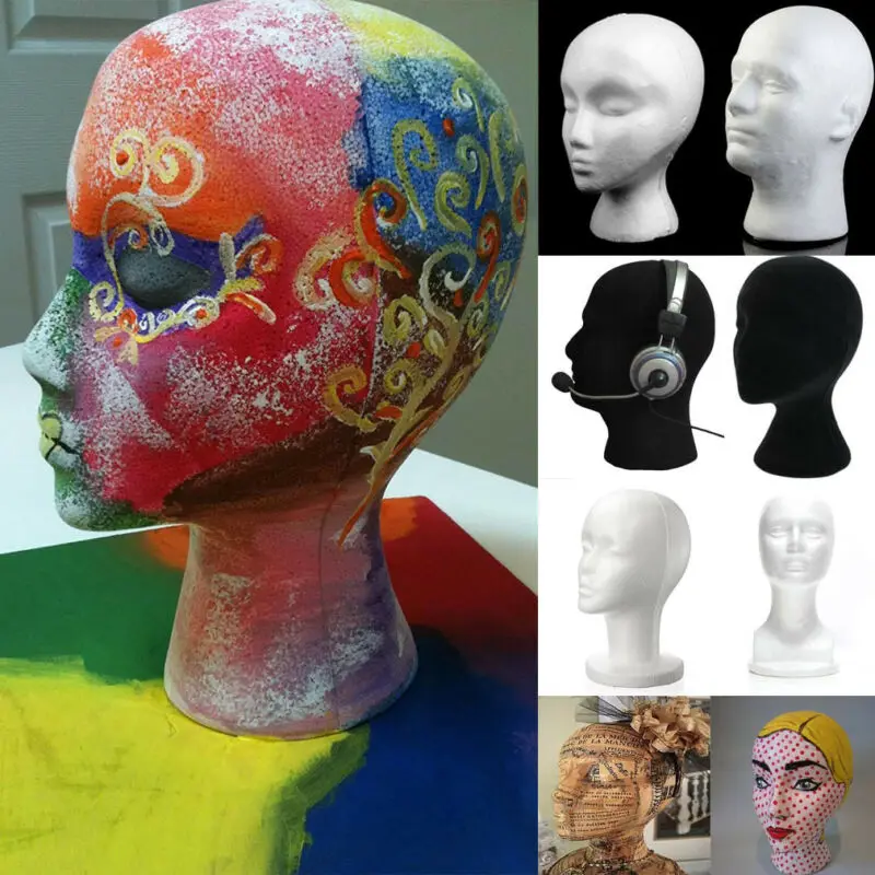 Female Mannequin Manikin Head Wig Glasses Display Model Stand Black