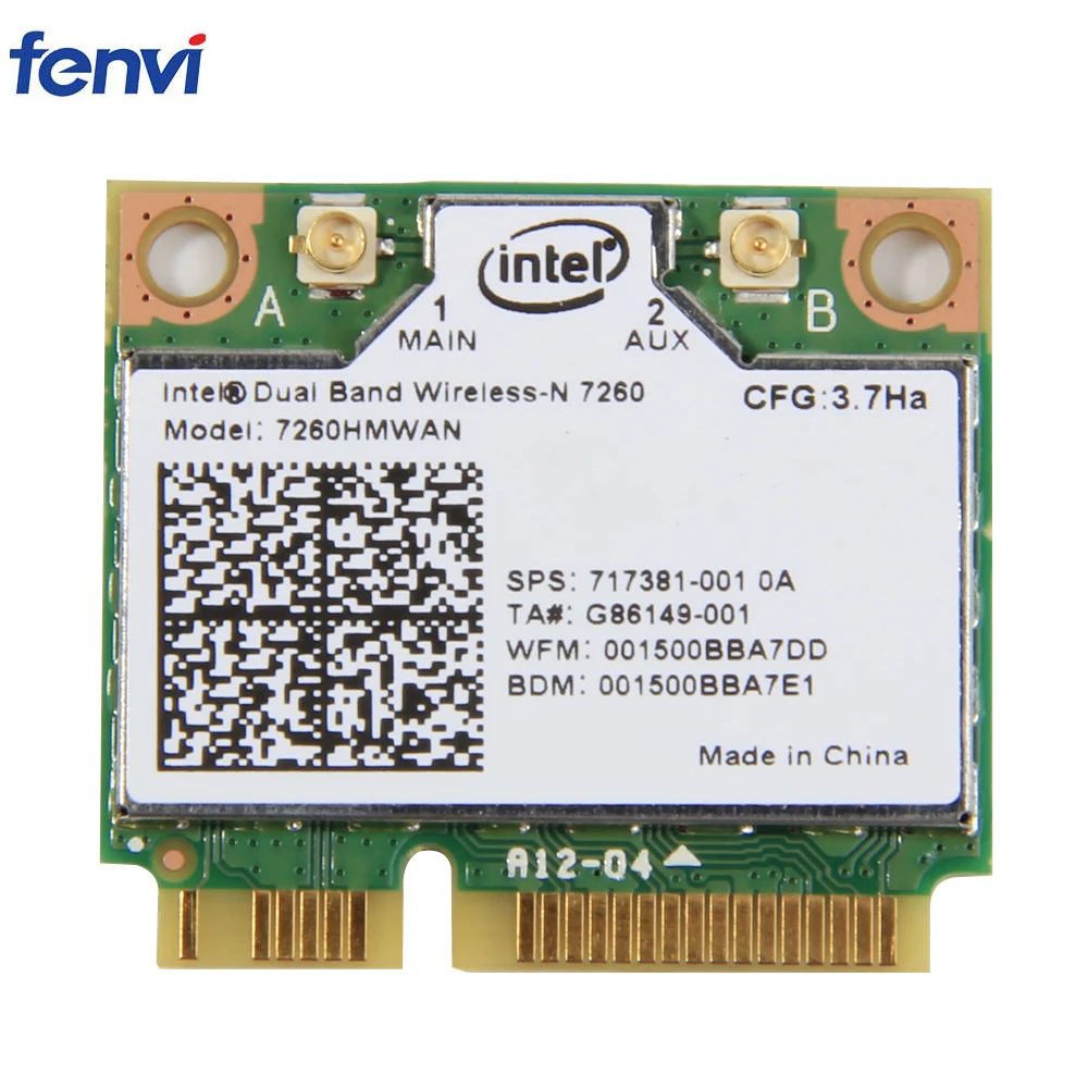 Wifi адаптер беспроводной для Intel 7260HMW мини PCI-E Wifi карта 300 Мбит/с двухдиапазонный 802.11agn 2,4 г/5 ГГц Bluetooth 4,0 для ноутбука