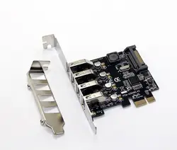 4 порта USB 3,0 5 Гбит/с PCI-Express X1 карта адаптер подставка для концентратора низкий кронштейн