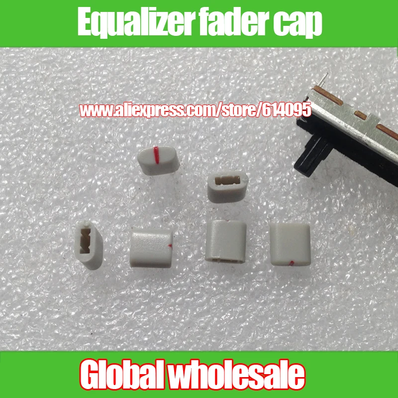 

60pcs Equalizer potentiometer fader cap / hole 4MM gray red / plastic handle straight potentiometer fader knob cap