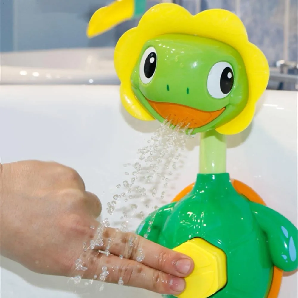Baby Bathing Water Spraying Bathtub Children Bathing Spouts Suckers Folding Spray Faucet Play Bathroom Water Press Button Toys