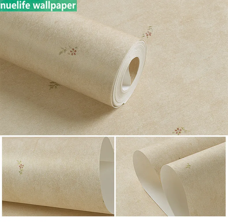 Idyllic yellow green red small flower pattern non-woven wallpaper living room wedding room bedroom TV sofa background wallpaper