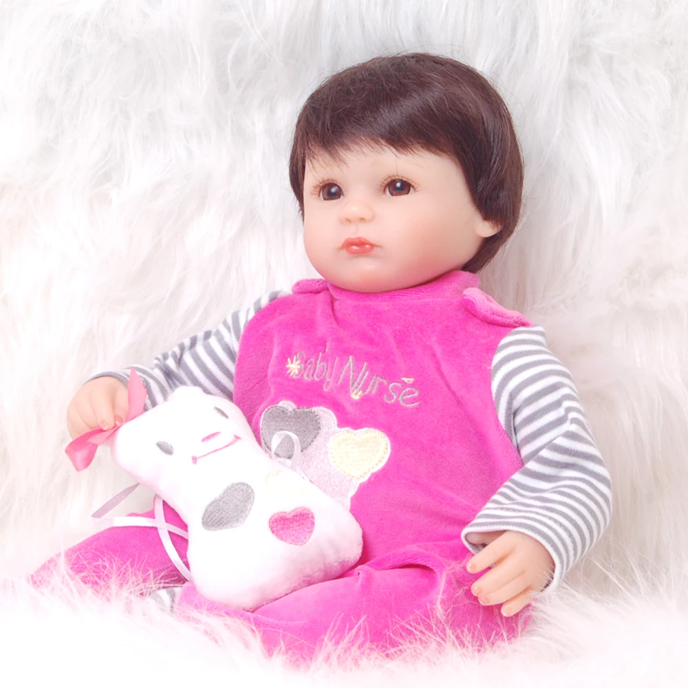 

Wholesale Lifelike Reborn Dolls Babies 17'' Silicone Soft Cloth Body Newborn Doll So Lovely Girl Baby Toys Children Best Gifts