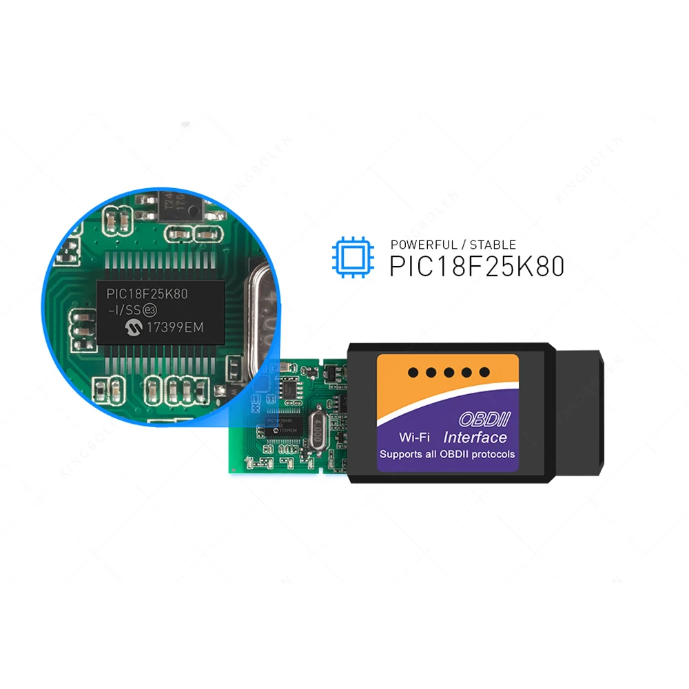 ELM327 Wi-Fi Bluetooth V1.5 PIC18F25K80 чипом OBDII диагностический инструмент для IPhone/Android/ПК подставка для рисунков мольберт из 327 V 1,5 Авто диагностический сканер крутящий момент БД