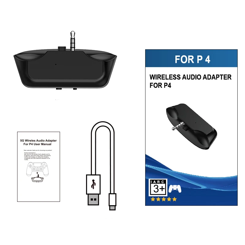 Bluetooth аудио адаптер, разъём 3,5 для PS4 игровая ручка конвертер беспроводной аудио адаптер, разъём для Bluetooth 5,0 гарнитура