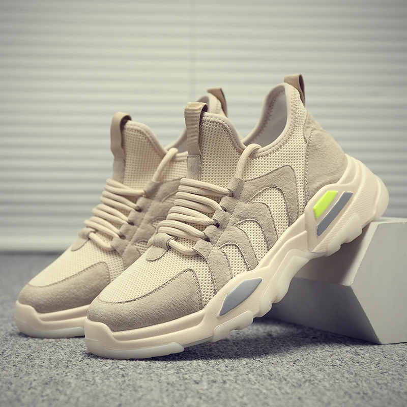 

2019 new spring men's shoes Korean edition trend breathable all-in-one web celebrity dad running sports casual men's shoes