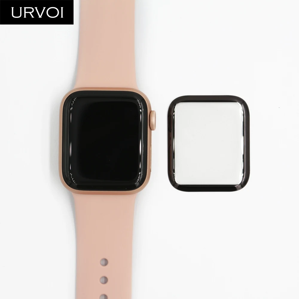 URVOI полная пленка для apple watch series 4 3 2 1 ремешки изогнутый 3D протектор экрана для iWatch крышка мембрана линзы 40 44 мм