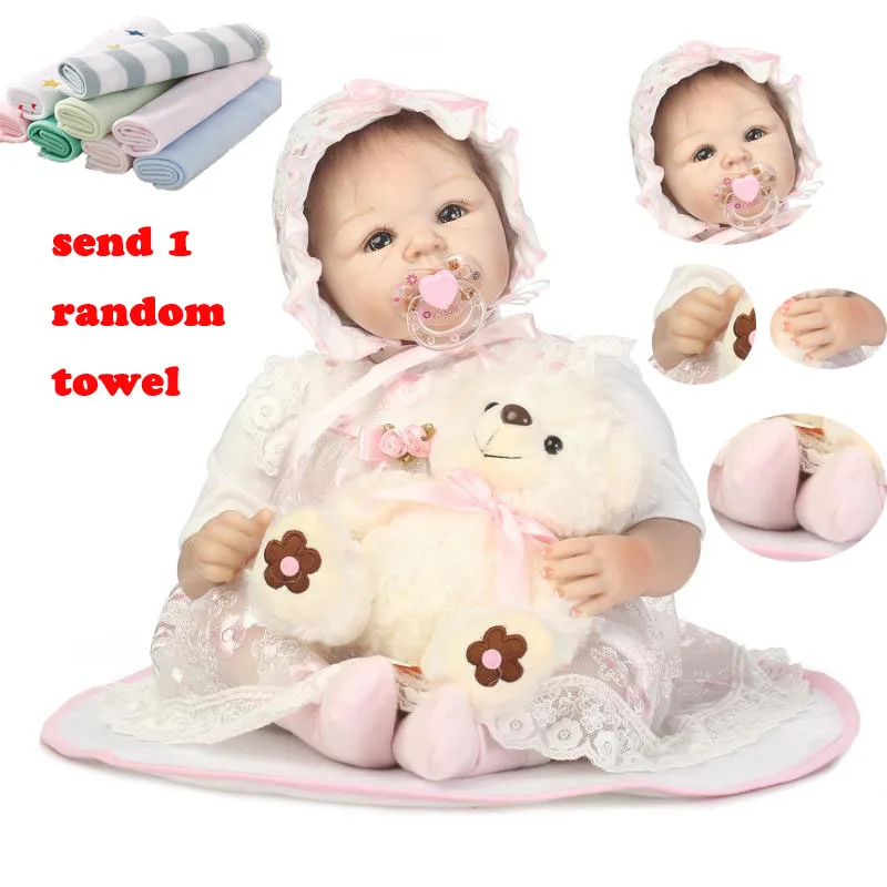 

NPK 50cm Reborn Baby Doll Simulation Baby Dolls Silicone Cotton Toy Rubber Reborn Toddler Soft Doll Toys For Children