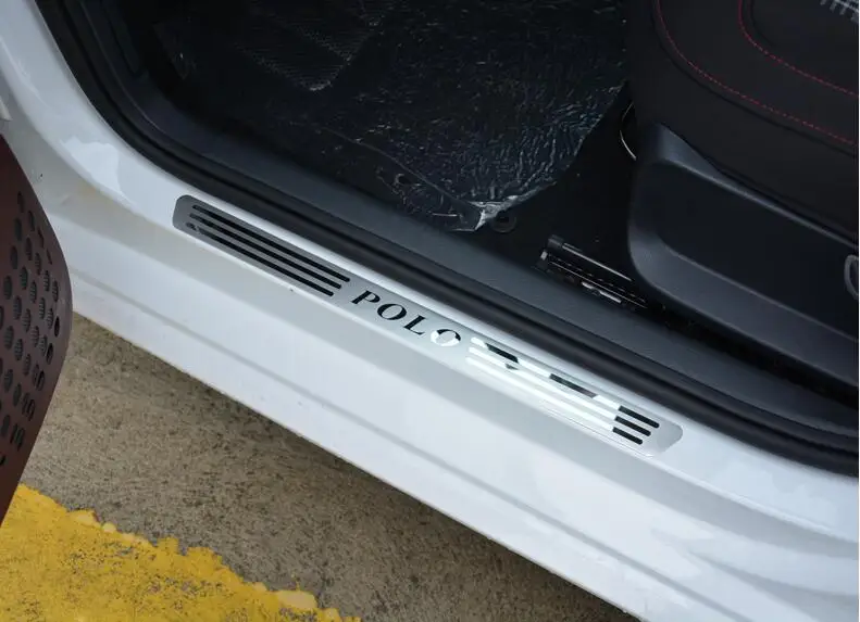 For VW POLO 2011 2012 2013 2014 2015 Volkswagen polo accessories Stainless steel Door sill plate