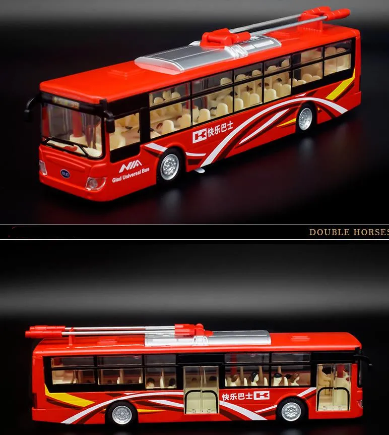 Высокая имитационная модель трамвая, модель автобуса из 1:50 сплава, литая под давлением металлическая модель, звук и светильник, игрушечный автомобиль