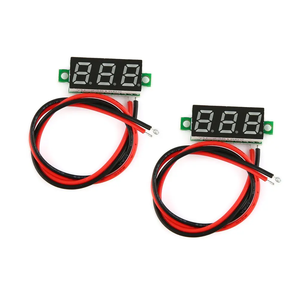 1/2 шт. 2,5-30 V 0.28in 2 провода светодиодный цифровая панель дисплея вольтметр измеритель напряжения для авто Батарея Автомобиль Мотоцикл