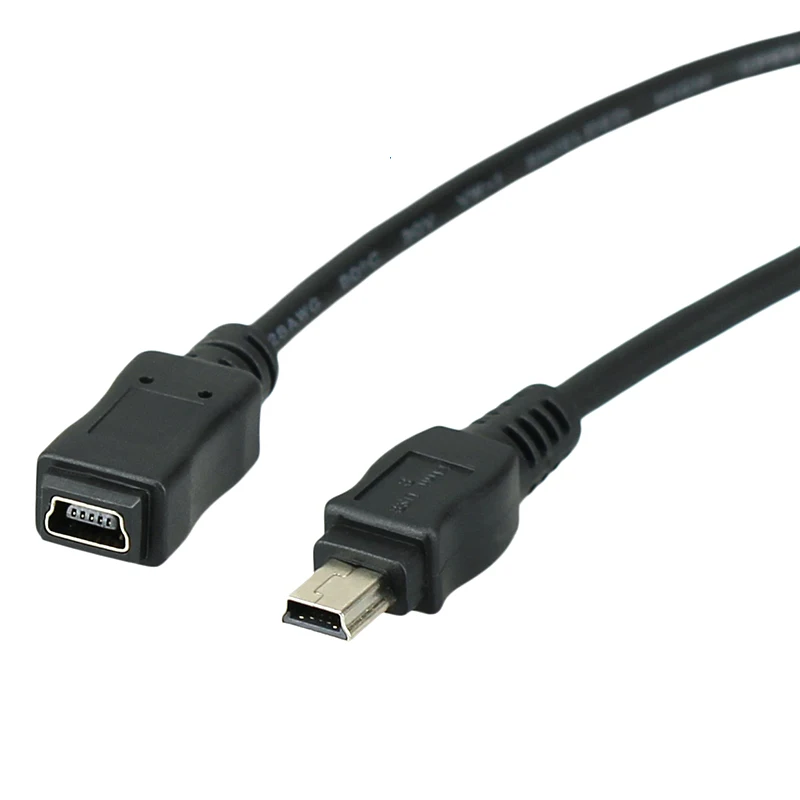 Heißer Verkauf 1 Stücke Schwarz Licht Adapter Kabel 50 cm/150 cm Mini USB B 5pin Männlich Zu Weiblich Verlängerungskabel Kabel Adapter