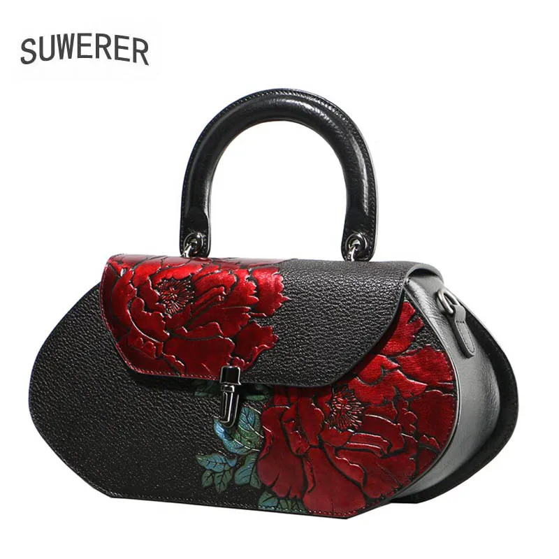 SUWERER brand bag 2018 new original banquet shoulder bag luxury print crossbody bag Fashion leather handbag