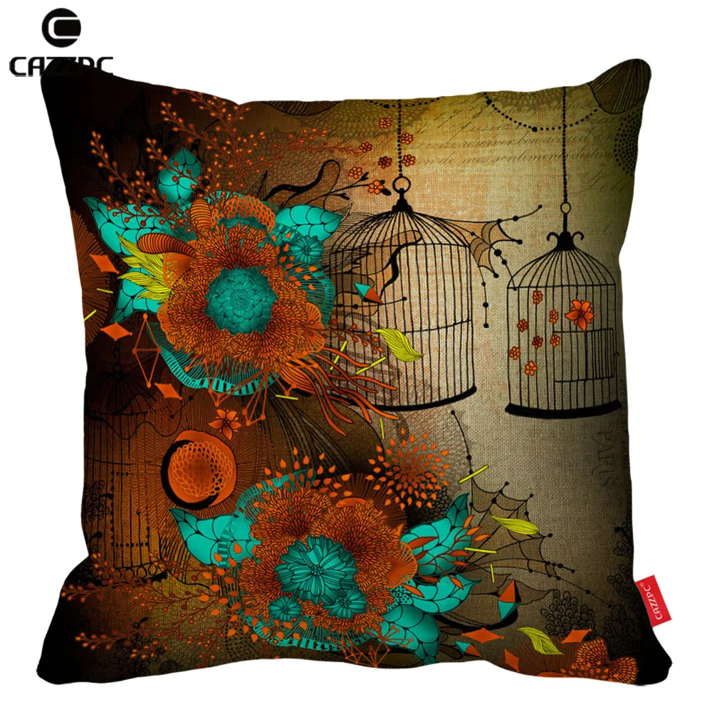 Vinyage Floral Lace Birdcage Print Car Decorative Pillowcase Pillow