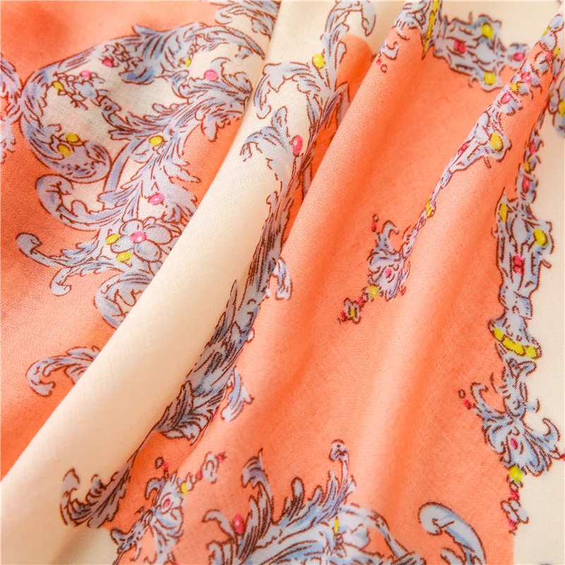 Foulard femme женский зимний шарф bufandas invierno mujer женский японский богемный длинный оранжевый шарф с принтом