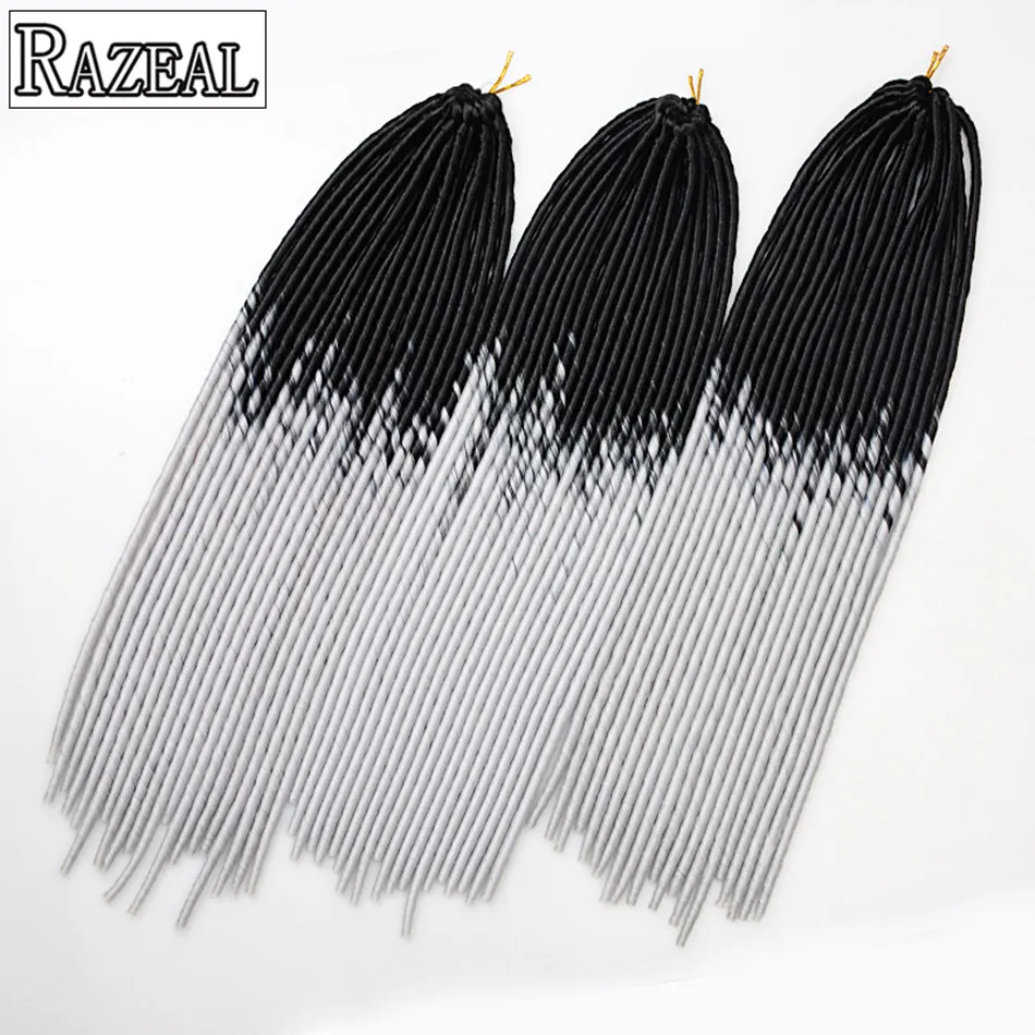 Razeal 3 шт. 2" ombre 100 г/шт. 20strands искусственная Locs крючком тесьмы Синтетические пряди для наращивания волос высокое Температура волокно